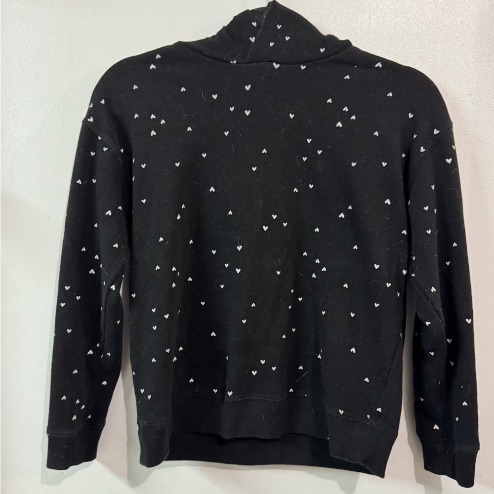 Wonder Nation Black Hoodie with White Hearts